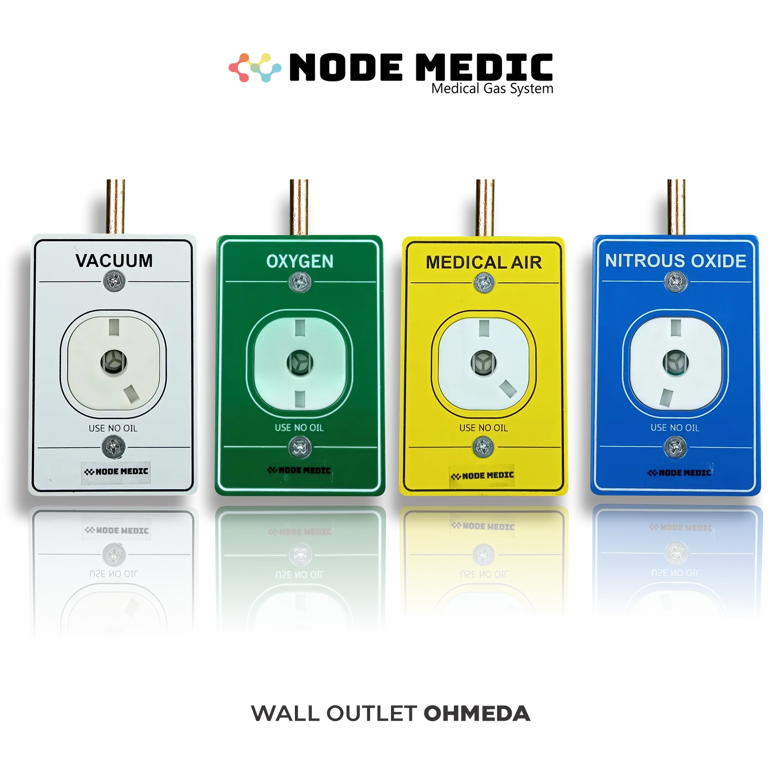 Wall outlet gas medis standar Ohmeda dengan adaptor berbentuk belah ketupat