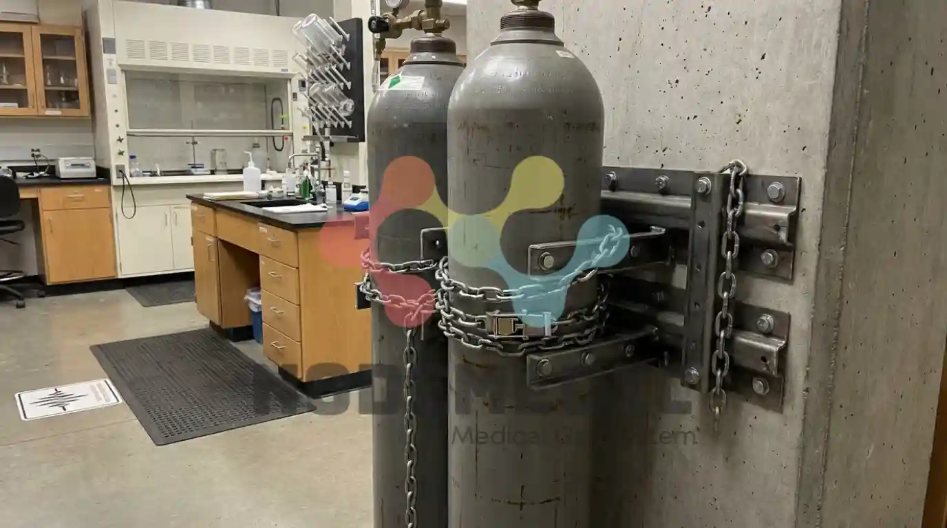 keamanan rak tabung gas laboratorium