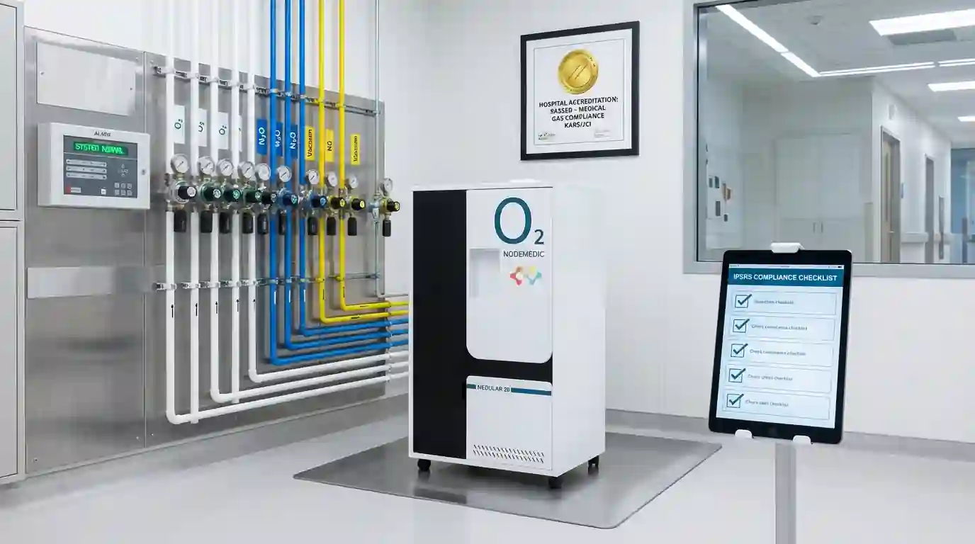 standar instalasi gas medis dengan generator oksigen
