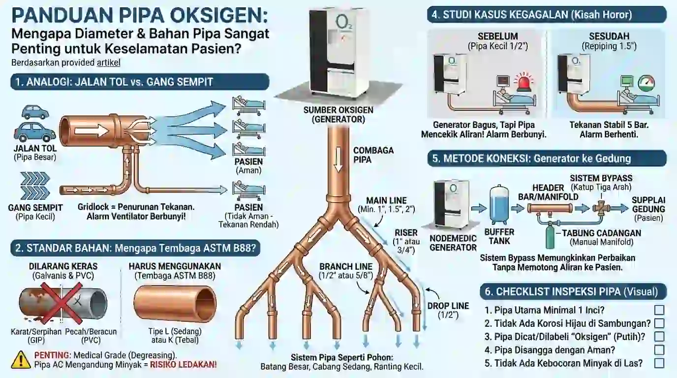 visualisasi mengapa diameter dan bahan bakar pipa sangat penting